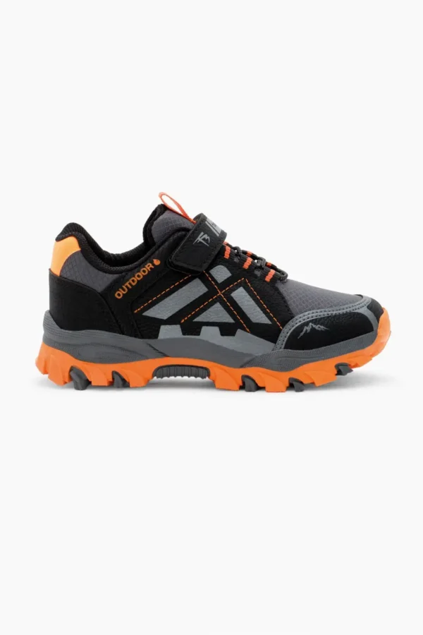 کفش نارنجی دودی یونیسکس ترمو کفی آب گریز پارچه Velcro Trekking - 159