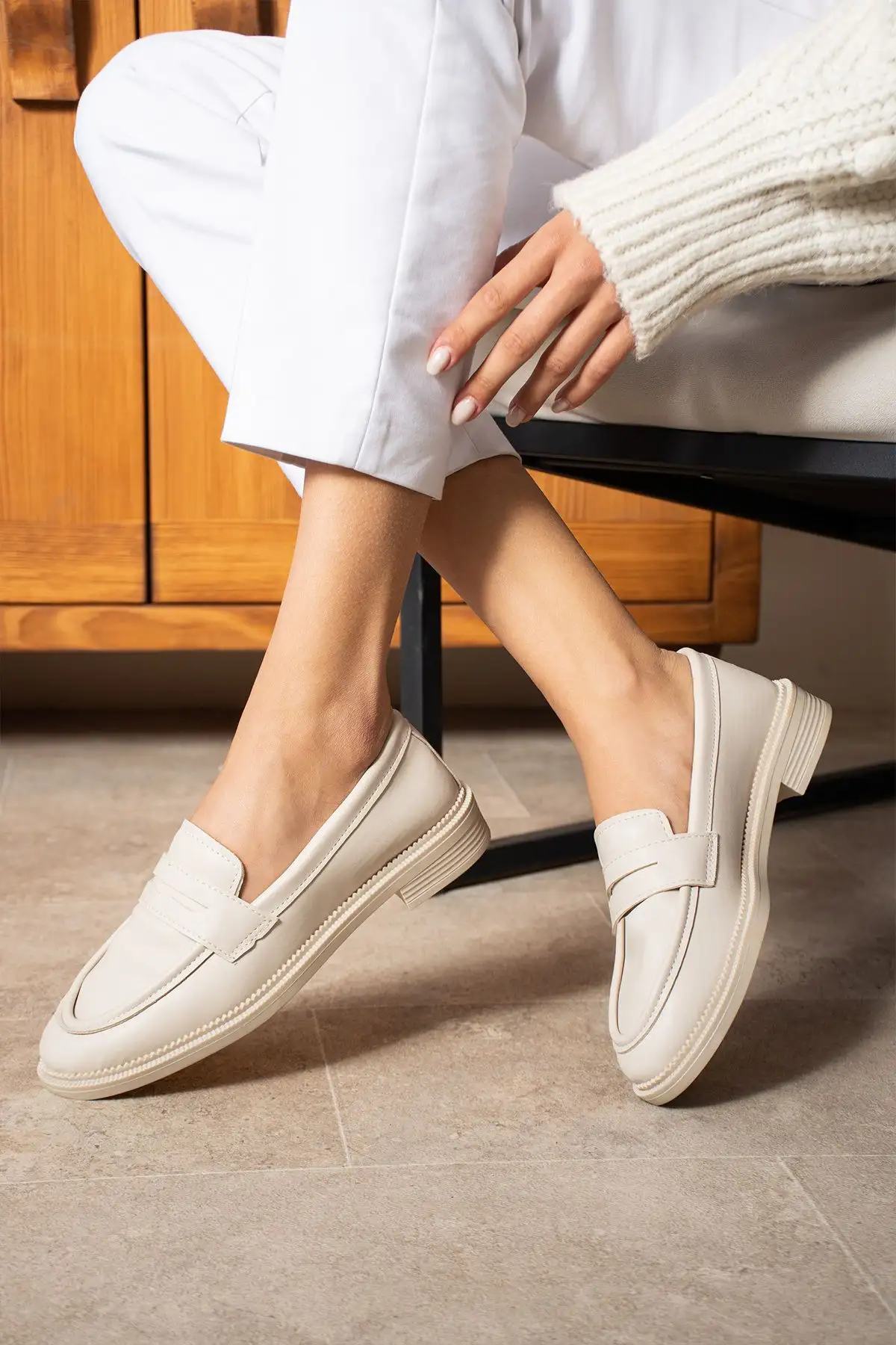 رنگ پوست زنانه کفش راحت روزانه موکاسین کلاسیک لوفر - 684 رنگ پوست زنانه کفش راحت روزانه موکاسین کلاسیک لوفر - 684