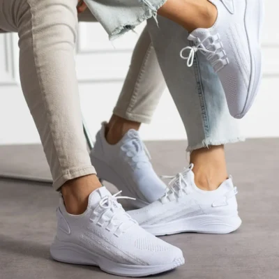 کفش بافتنی سبک واکینگ مردانه سفید - 743