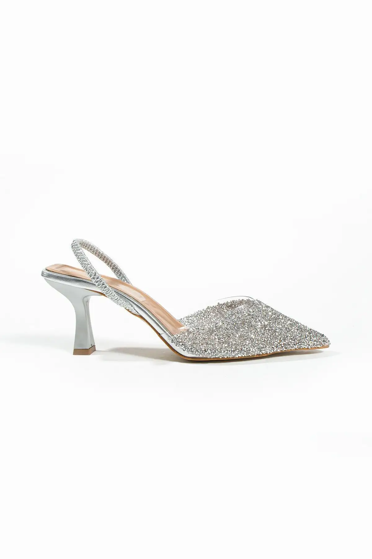 کفش پاشنه دار پشت باز با جزئیات خرده شیشه لندن - 444 کفش پاشنه دار پشت باز با جزئیات خرده شیشه لندن - 444