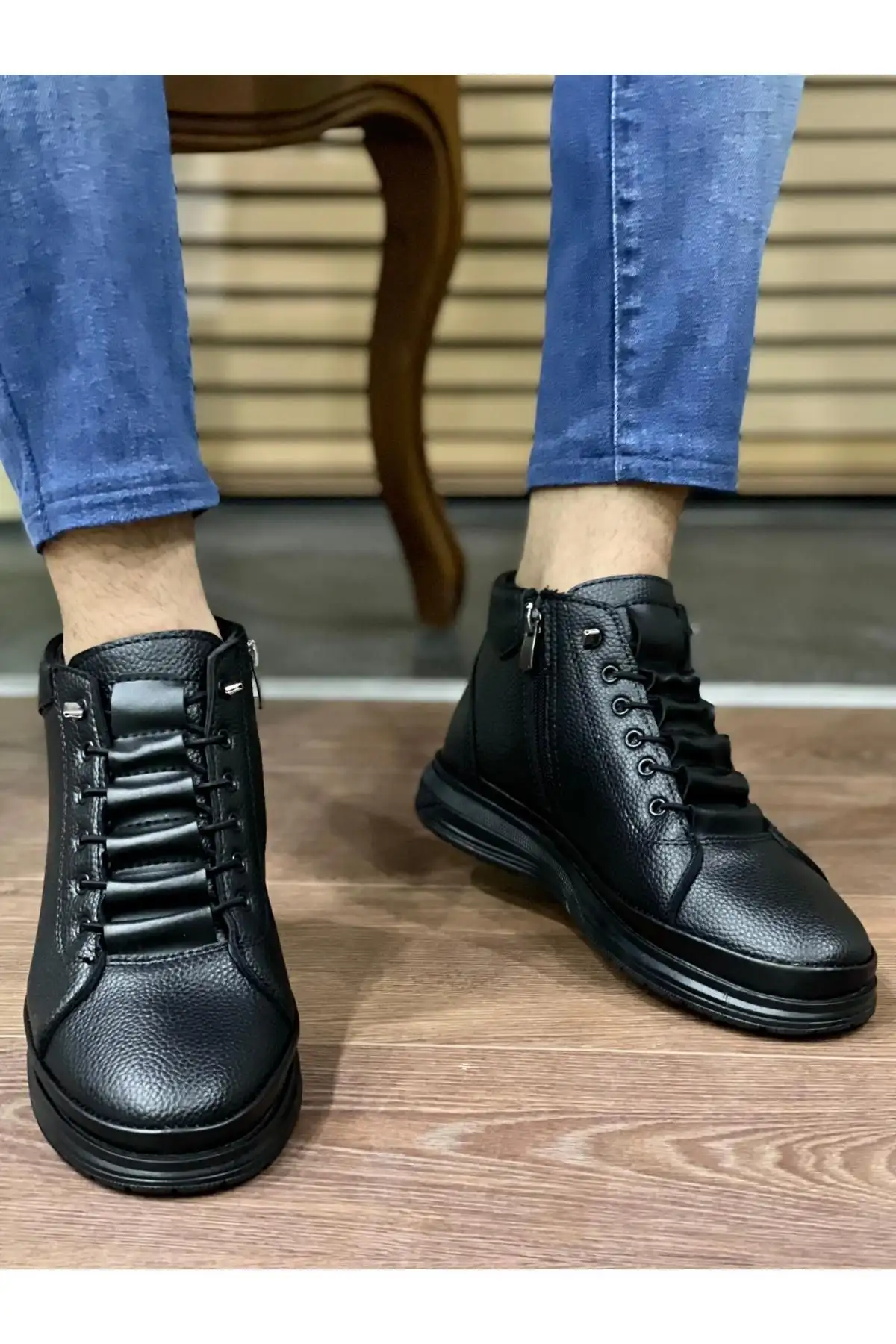 چکمه های زیپ دار مردانه ضامن دار زمستانی M226 - 490 چکمه های زیپ دار مردانه ضامن دار زمستانی M226 - 490