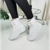چکمه های برفی خزدار زنانه Daily White Bootie 815 - 1000 کف ضخیم زیپ دار بنددار