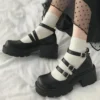 Grandükkan Black Oxford Harajuku Style Ankle Buckle Shoes Lolita - 691