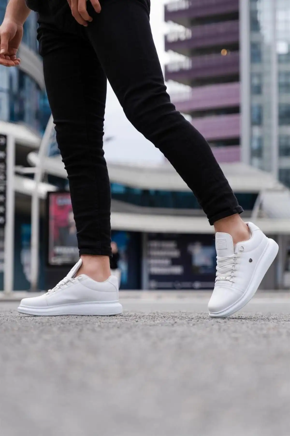 کفش راحتی مردانه زیره سفید رنگ سفید 055 - 517 کفش راحتی مردانه زیره سفید رنگ سفید 055 - 517