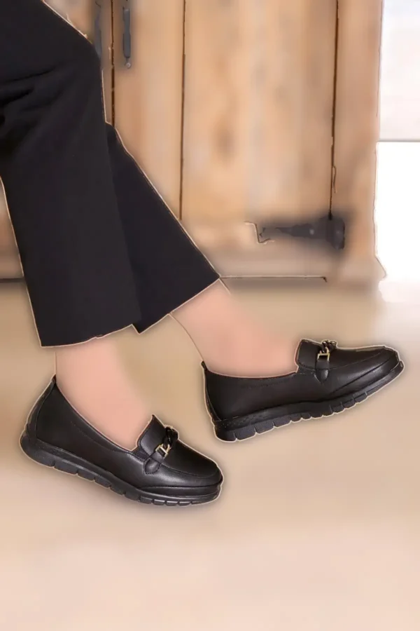 کفش کلاسیک مشکی زنانه کفش مادر ارتوپدی کفش مادر بالرین کفش مادر زنانه G - 1192