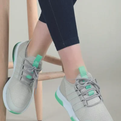 کفش ورزشی دویدن و پیاده روی کشباف خاکستری - 763