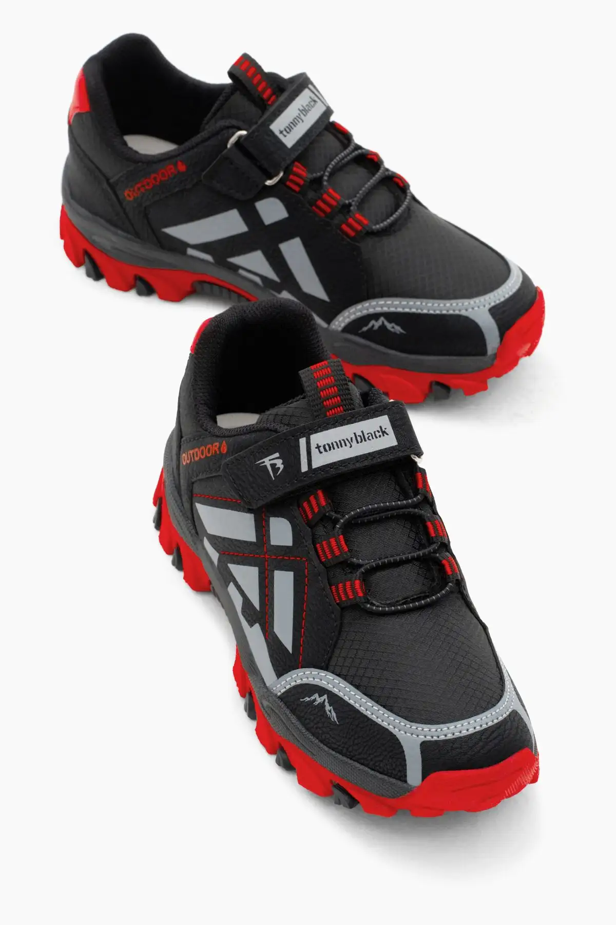 کفش تکی بچه گانه یونیسکس قرمز ترمو زیره آب گریز پارچه Velcro Trekking - 362