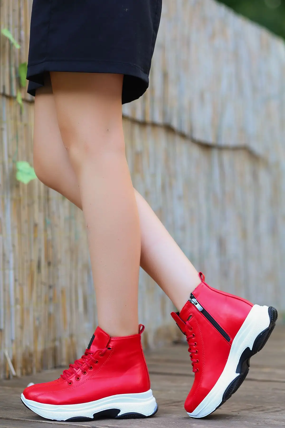 چکمه های بنددار کفی اسپرت زنانه - 1364 چکمه های بنددار کفی اسپرت زنانه - 1364