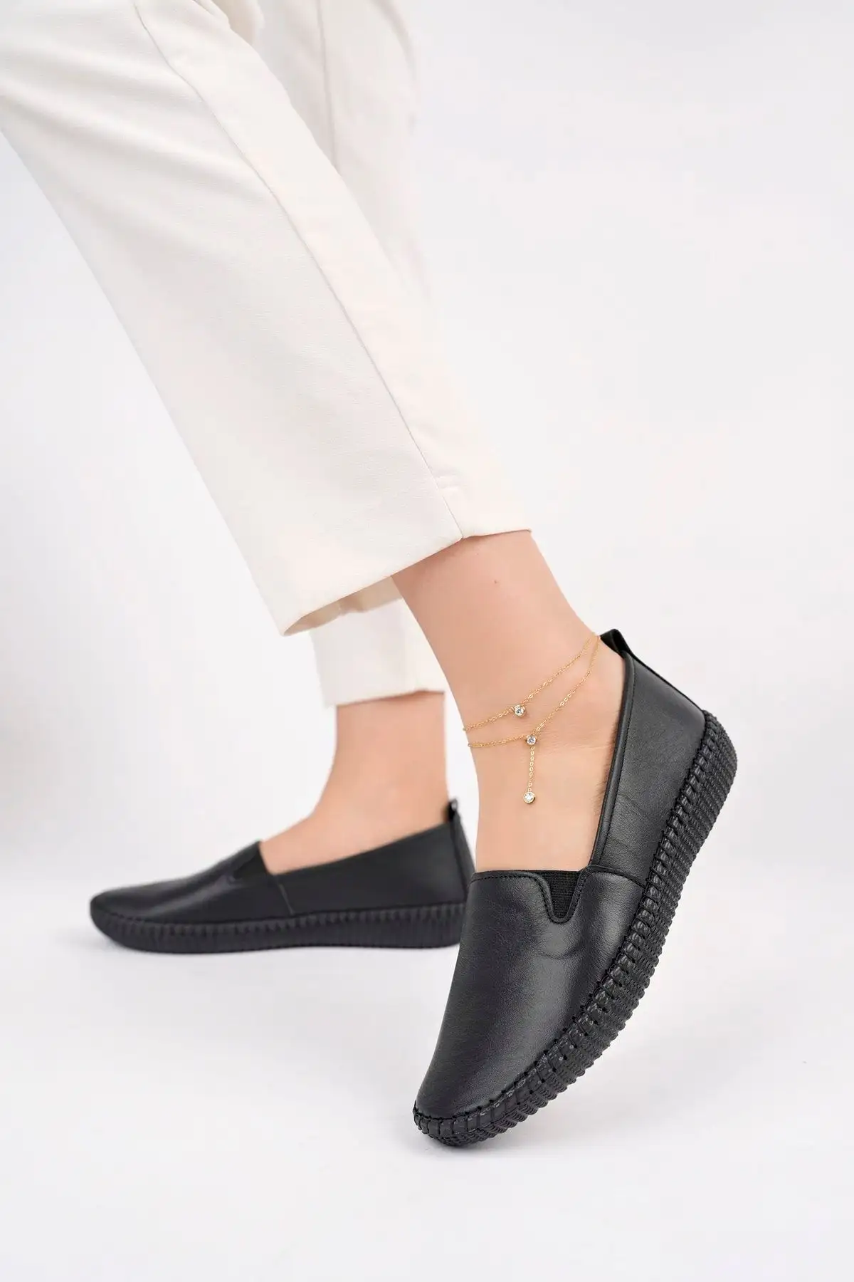 بالرین چرم زنانه چرم اصل مشکی Dp62-8002 - 1206 بالرین چرم زنانه چرم اصل مشکی Dp62-8002 - 1206