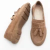 کفش راحتی زنانه چرم اصل Suma tan Suede - 845