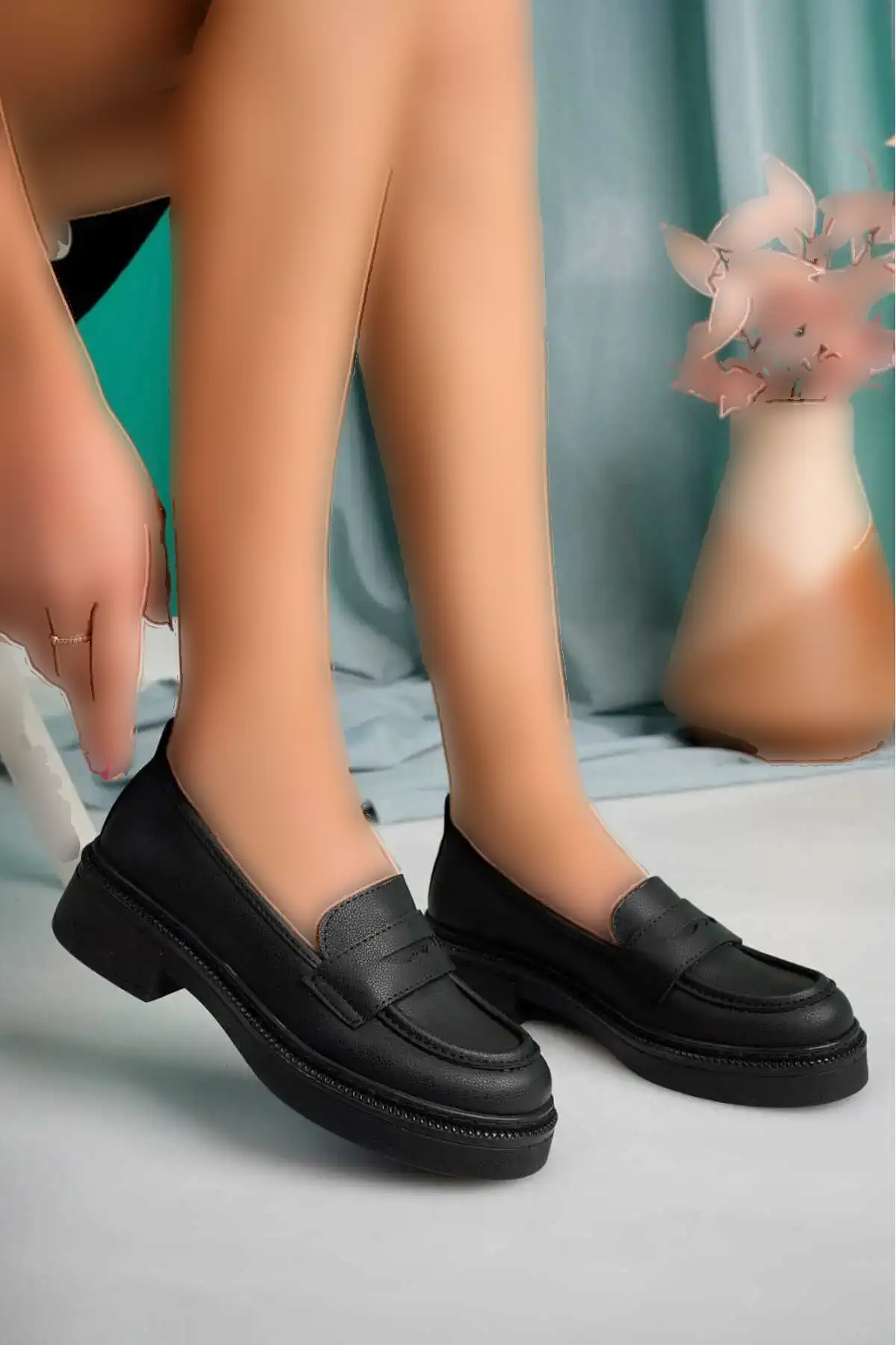 کفش لوفر پوست مشکی - 1257 کفش لوفر پوست مشکی - 1257