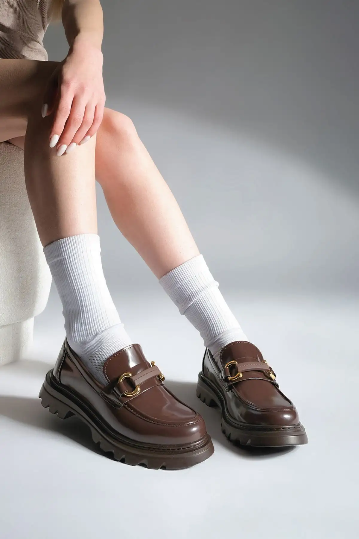 کفش راحتی زنانه با کف بلند زنانه Kinles Brown - 1280 کفش راحتی زنانه با کف بلند زنانه Kinles Brown - 1280