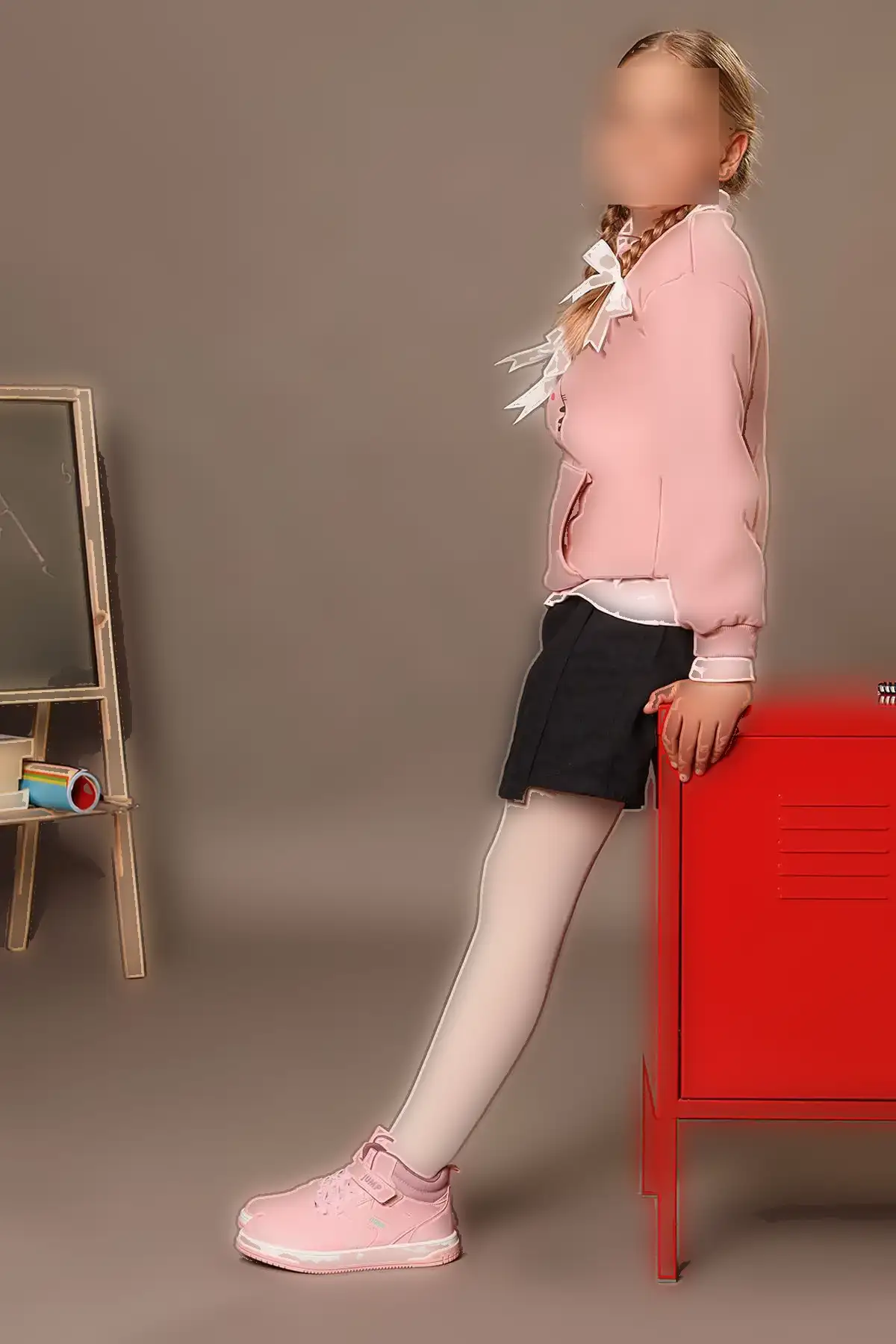 کفش اسپرت راحت 27758 Velcro High Top Rose Sneaker - 156 کفش اسپرت راحت 27758 Velcro High Top Rose Sneaker - 156