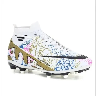 جوراب کرامپون - سفید/طلایی/طرح دار - 876