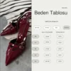رکاب زنانه کلارت قرمز لاک چرمی - 423