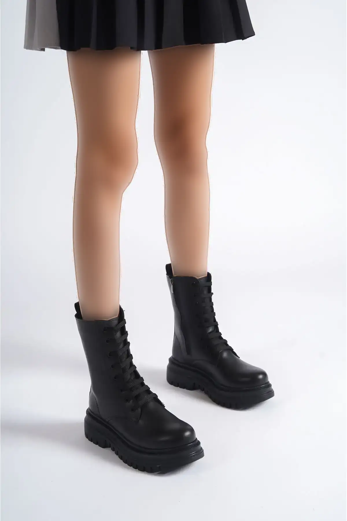 چکمه های خزدار مشکی زنانه ضد سرما با چکمه های زیپ دار - 121 چکمه های خزدار مشکی زنانه ضد سرما با چکمه های زیپ دار - 121