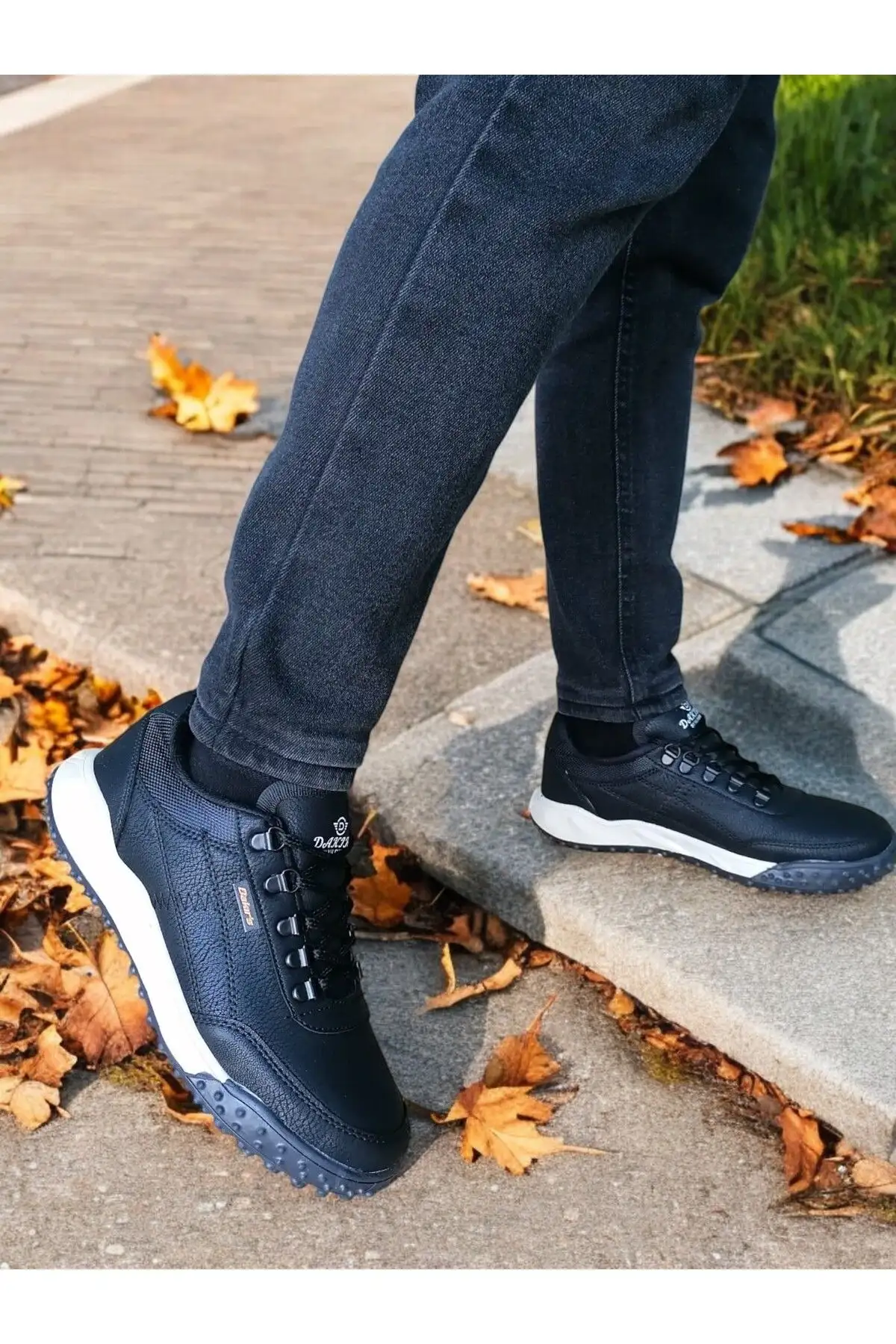 کفش ورزشی ضد آب روزانه ارتوپدی مردانه چرمی مشکی DK MİHRA1102 - 226 کفش ورزشی ضد آب روزانه ارتوپدی مردانه چرمی مشکی DK MİHRA1102 - 226