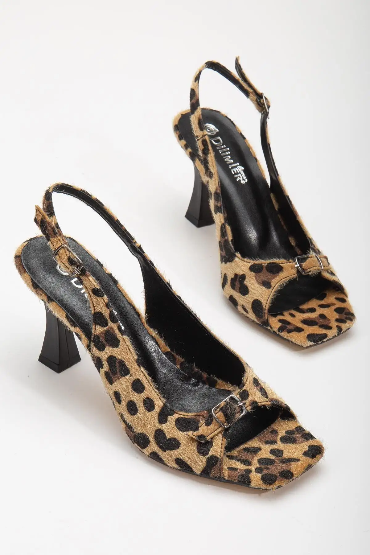 صندل کفش پاشنه دار زنانه پلنگی سایز بزرگ - 1156