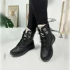 چکمه های برفی زنانه مشکی دودی Shearling زنانه بنددار زیپ دار راحت و راحت 815 - 1032