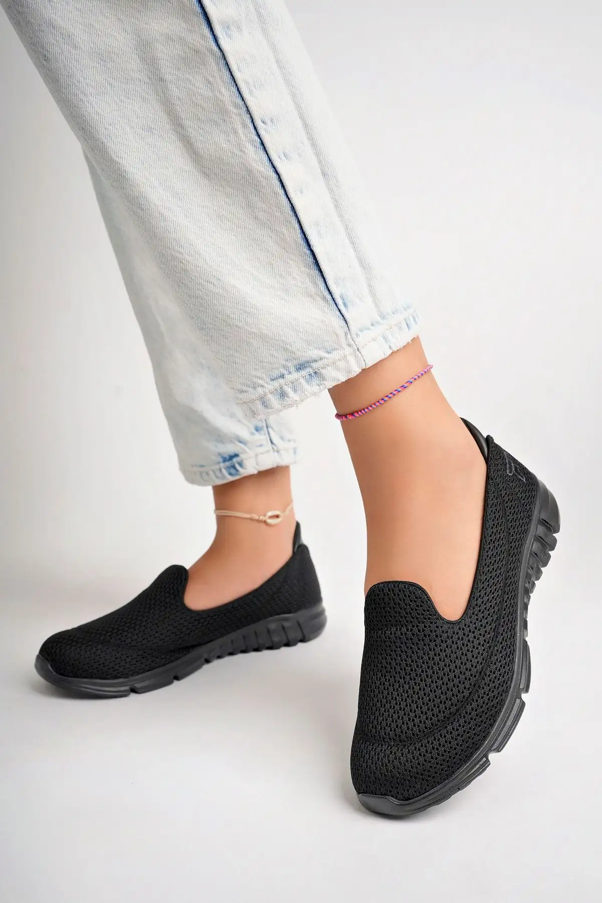 کفش پیاده روی بالرین اسپرت زنانه مشکی مشکی Dp23-0201 - 793 کفش پیاده روی بالرین اسپرت زنانه مشکی مشکی Dp23-0201 - 793