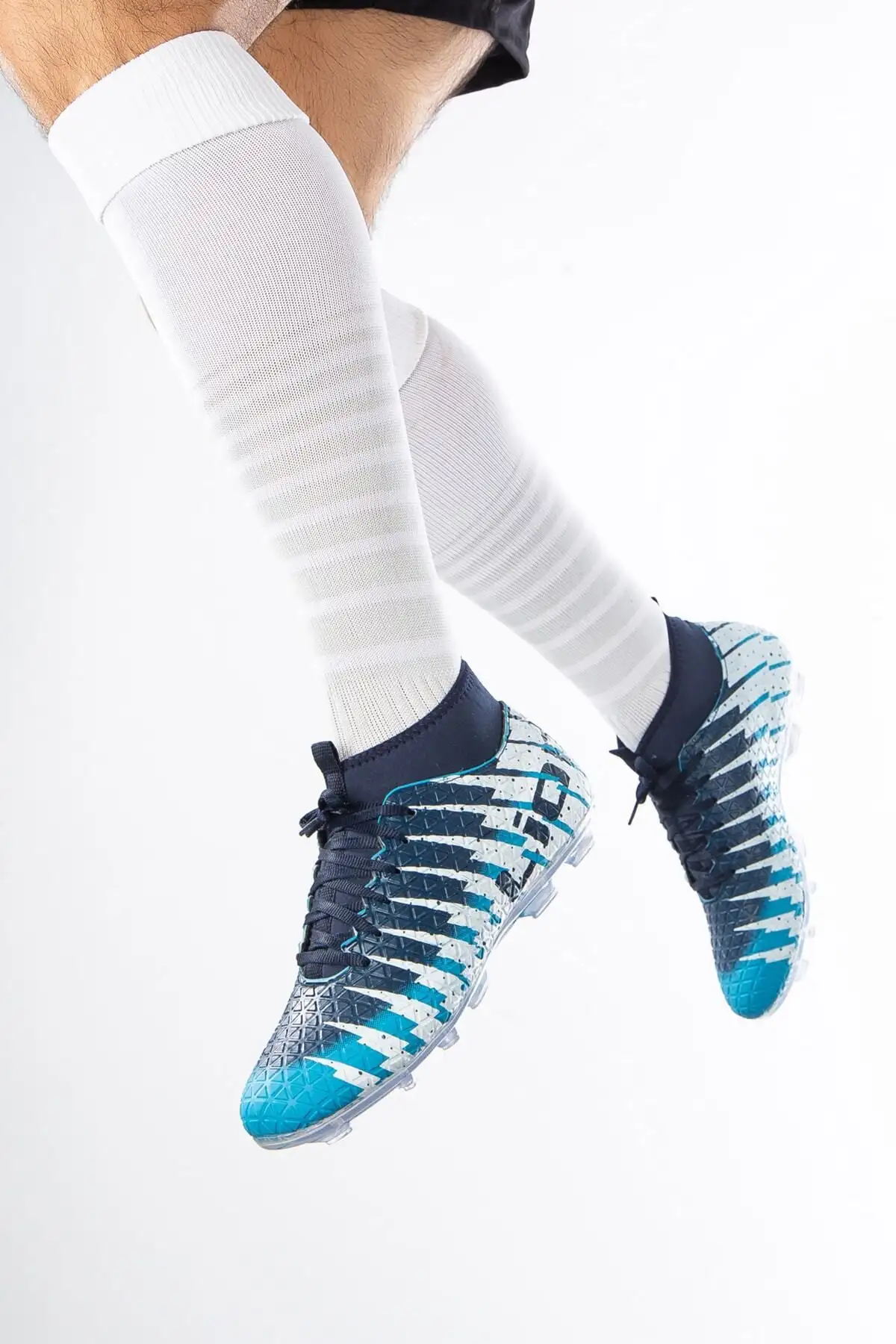 جوراب یونیسکس چکمه های فوتبال فیروزه ای آبی سرمه ای - 866 جوراب یونیسکس چکمه های فوتبال فیروزه ای آبی سرمه ای - 866