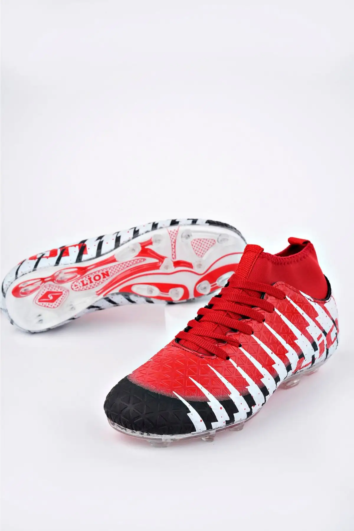 جوراب یونیسکس کفش فوتبال مشکی قرمز - 867 جوراب یونیسکس کفش فوتبال مشکی قرمز - 867