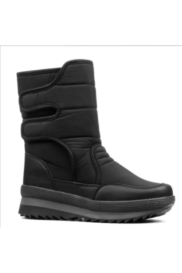 چکمه های برفی Unisex Furry Daily Velcro - مشکی - 1033