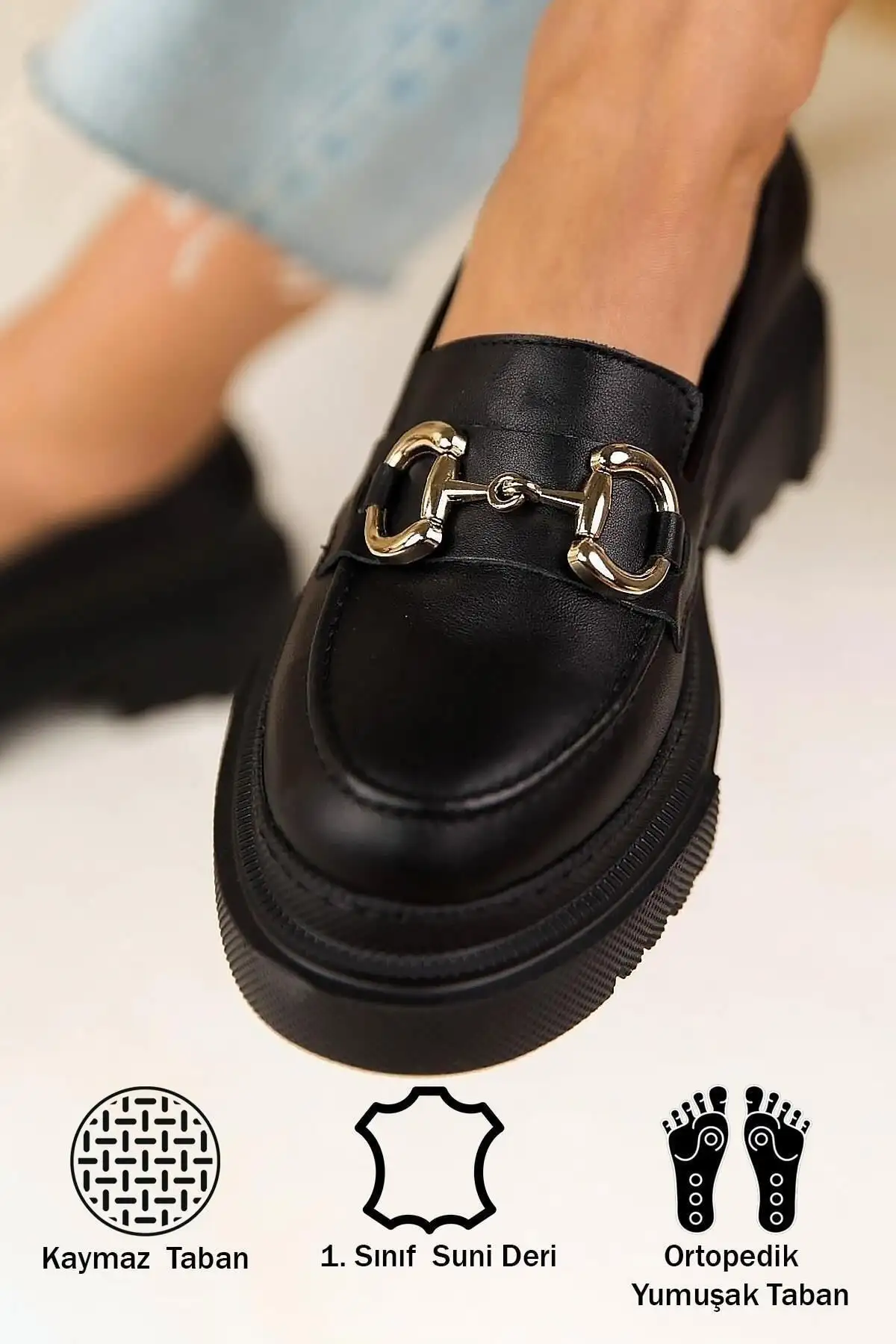 کفش ضخیم زنانه موکاسین لوفر Gld - 778 کفش ضخیم زنانه موکاسین لوفر Gld - 778