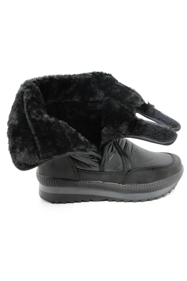 چکمه های برفی زنانه با کفی ضد لغزش Shearling و Velcro حرارتی - 1049