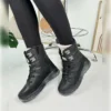 چکمه های برفی زنانه مشکی دودی Shearling زنانه بنددار زیپ دار راحت و راحت 815 - 1032
