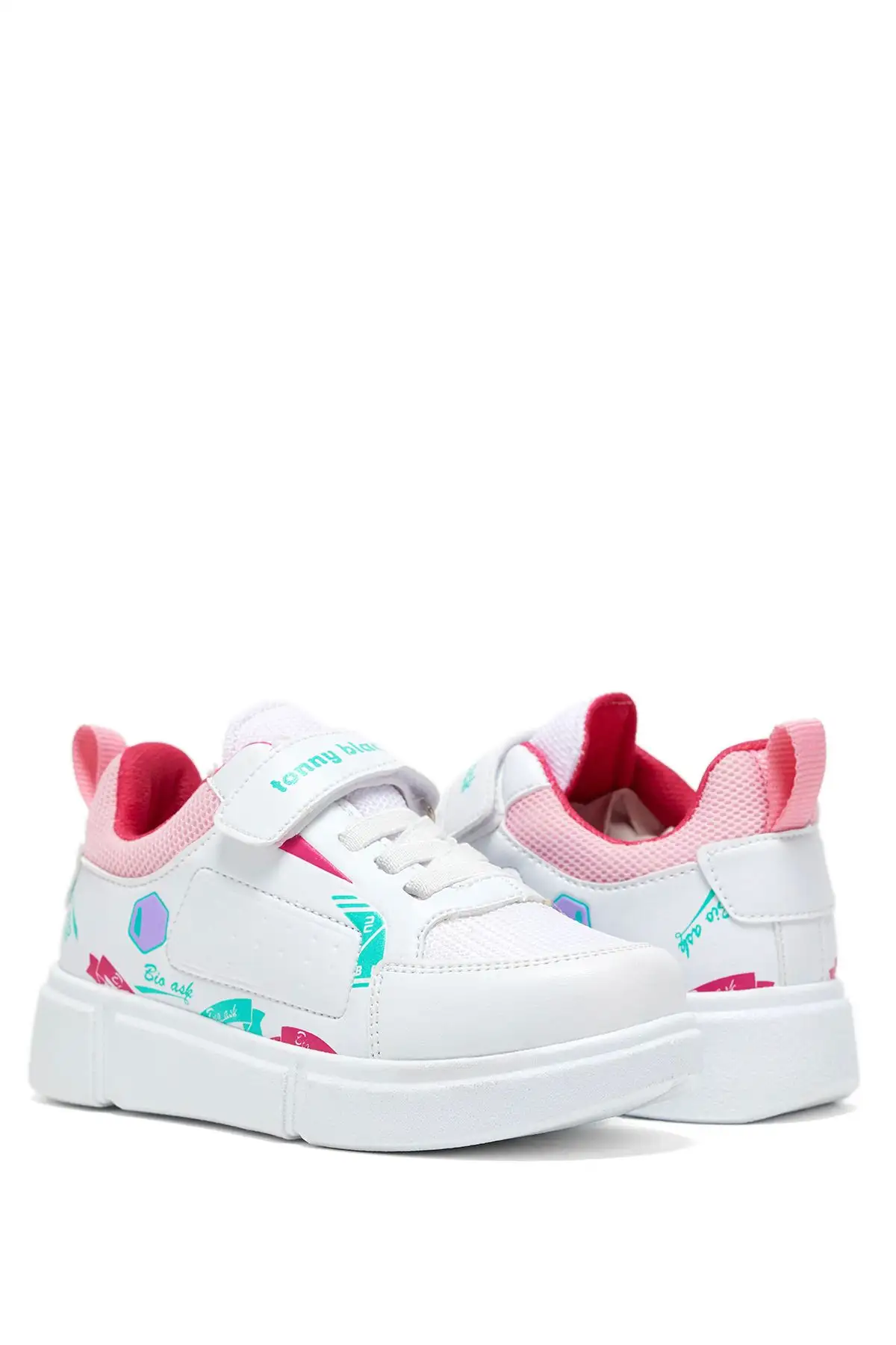 کفش راحتی ویلکری بچه گانه یونیسکس سفید آب نباتی - 151 کفش راحتی ویلکری بچه گانه یونیسکس سفید آب نباتی - 151