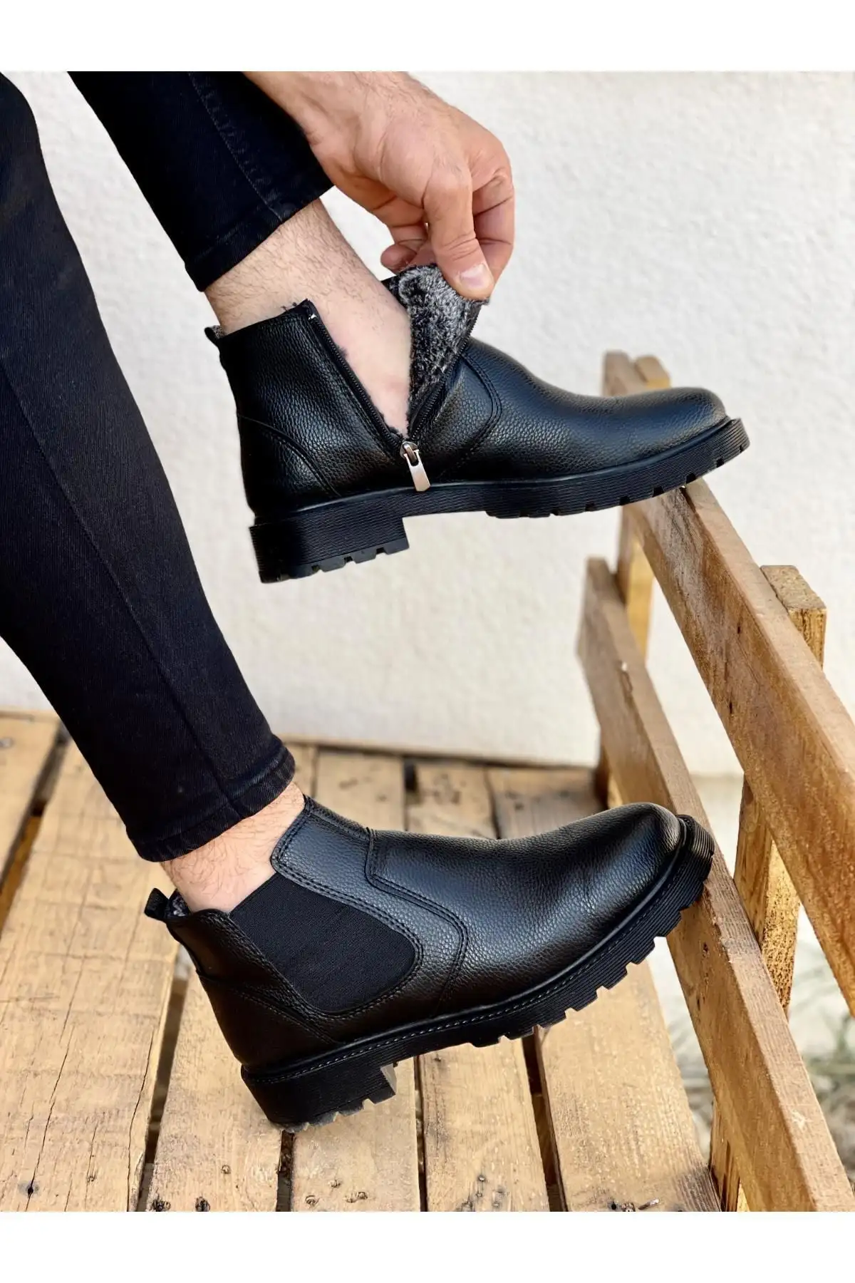 چکمه های زیره لاستیکی زیپ دار زمستانی مقاوم M104 Shearling Proof Water & Cold Proof Shearling - 528 چکمه های زیره لاستیکی زیپ دار زمستانی مقاوم M104 Shearling Proof Water & Cold Proof Shearling - 528