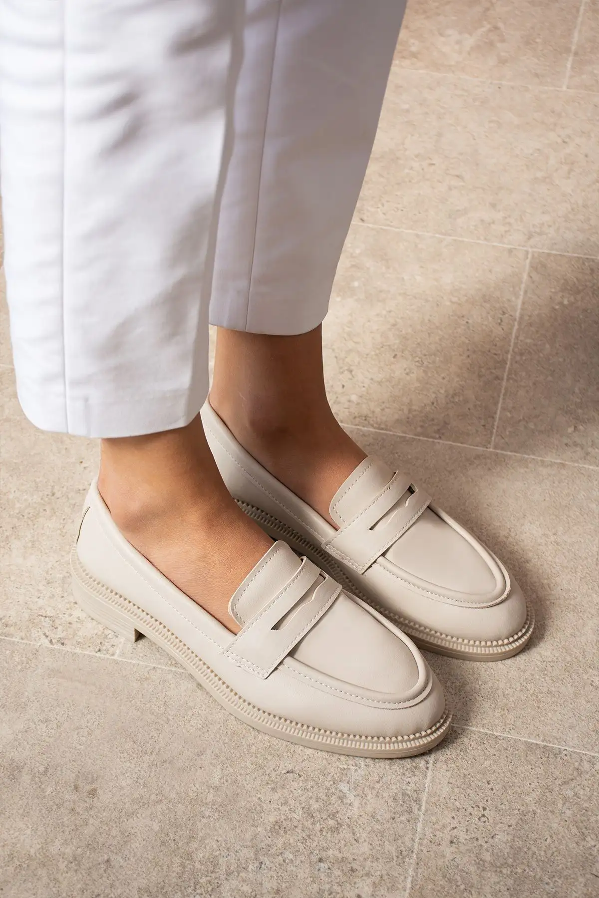 رنگ پوست زنانه کفش راحت روزانه موکاسین کلاسیک لوفر - 684 رنگ پوست زنانه کفش راحت روزانه موکاسین کلاسیک لوفر - 684