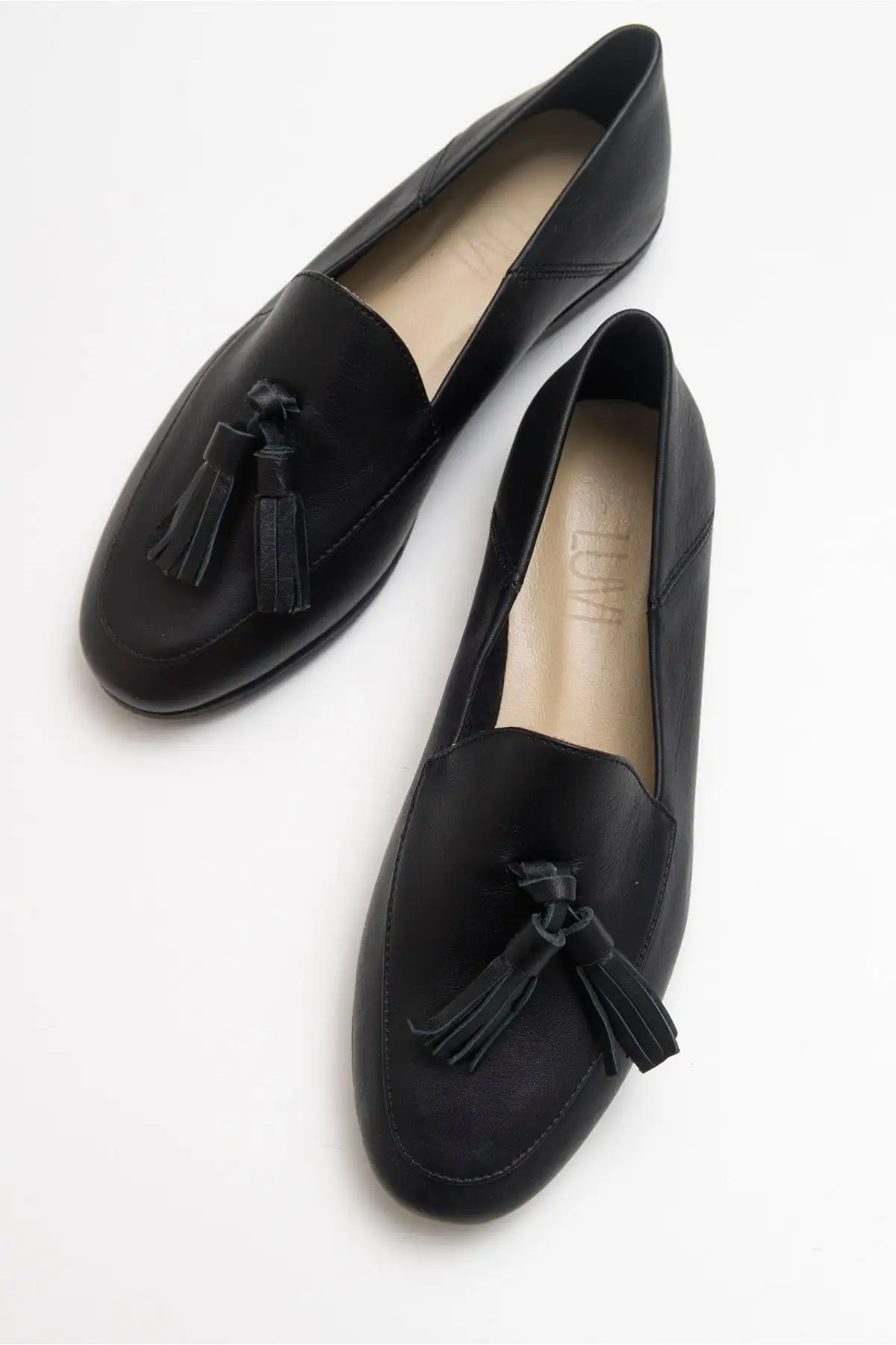 کفش چرم مشکی F04 - 1306