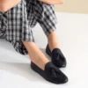 کفش چرم مشکی F04 - 1306