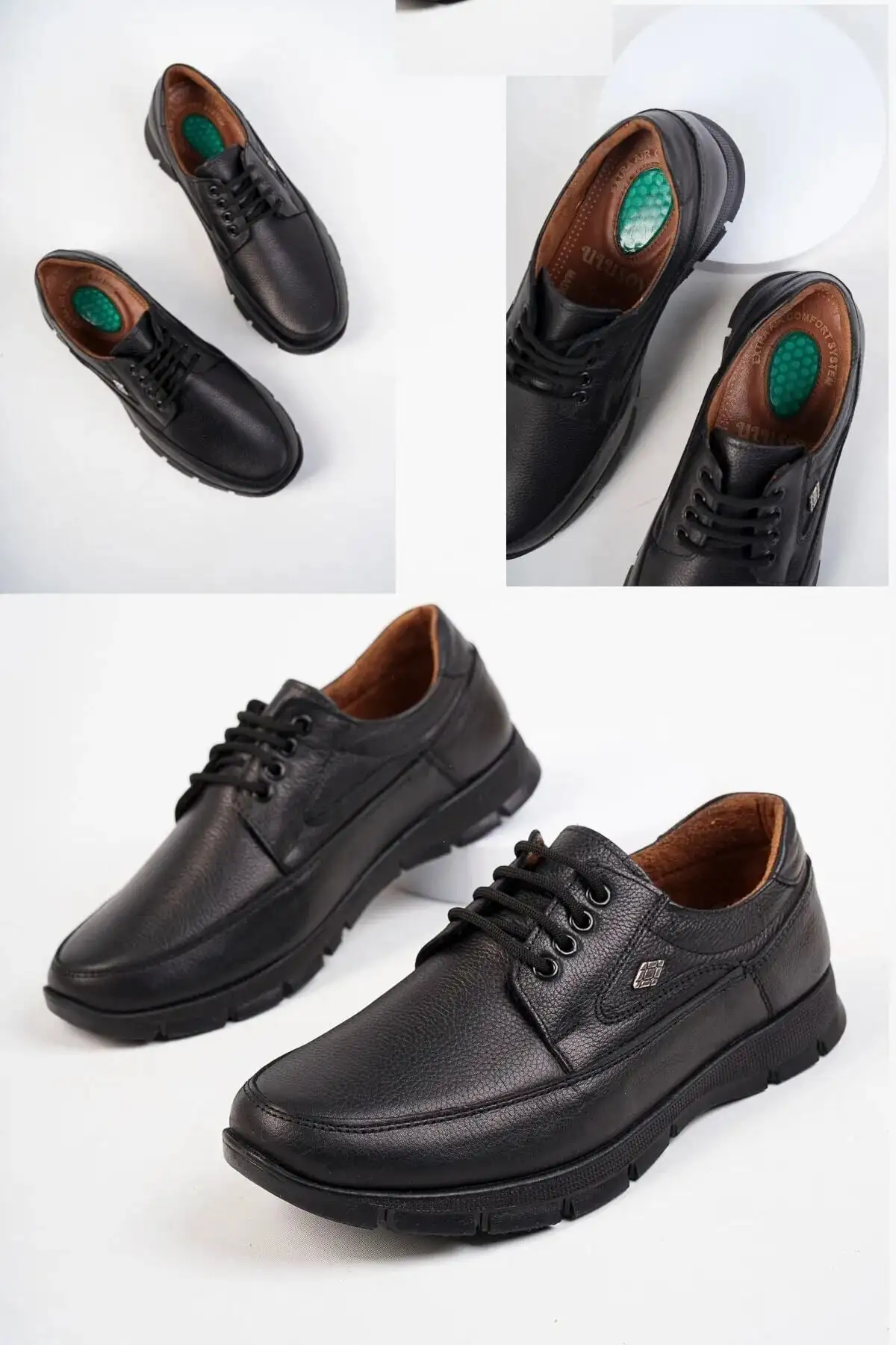 ژل پاشنه چرم اصل ارتوپدی کفش پیاده روی مردانه زمستانی - 509