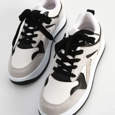 کفش کتانی زنانه زیره بلند اسپرت جیر خاکستری آریانا - 331