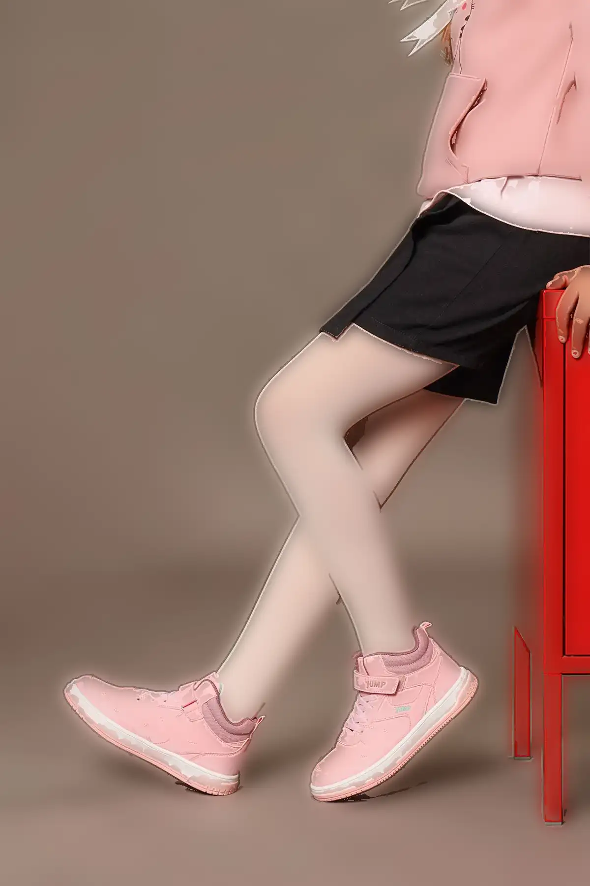 کفش اسپرت راحت 27758 Velcro High Top Rose Sneaker - 156 کفش اسپرت راحت 27758 Velcro High Top Rose Sneaker - 156