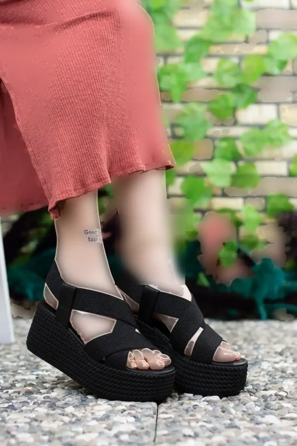 صندل پاشنه بلند مشکی زنانه 0012460 - 1174