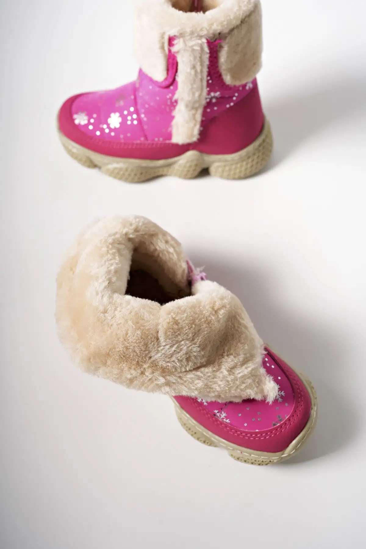 چکمه های برفی زیپ دار بچه گانه Szirnul 0012140 طرح دار فوشیا - 1346