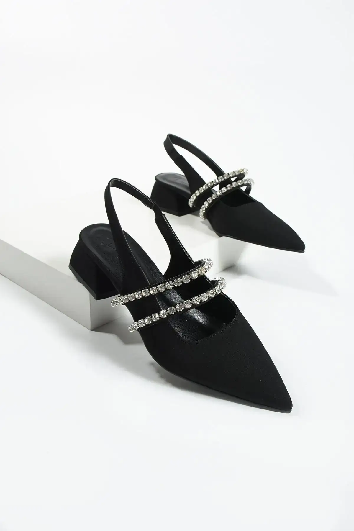 کفش باله شیک زنانه با سنگ-کفش پاشنه بلند-LNDA - 445 کفش باله شیک زنانه با سنگ-کفش پاشنه بلند-LNDA - 445