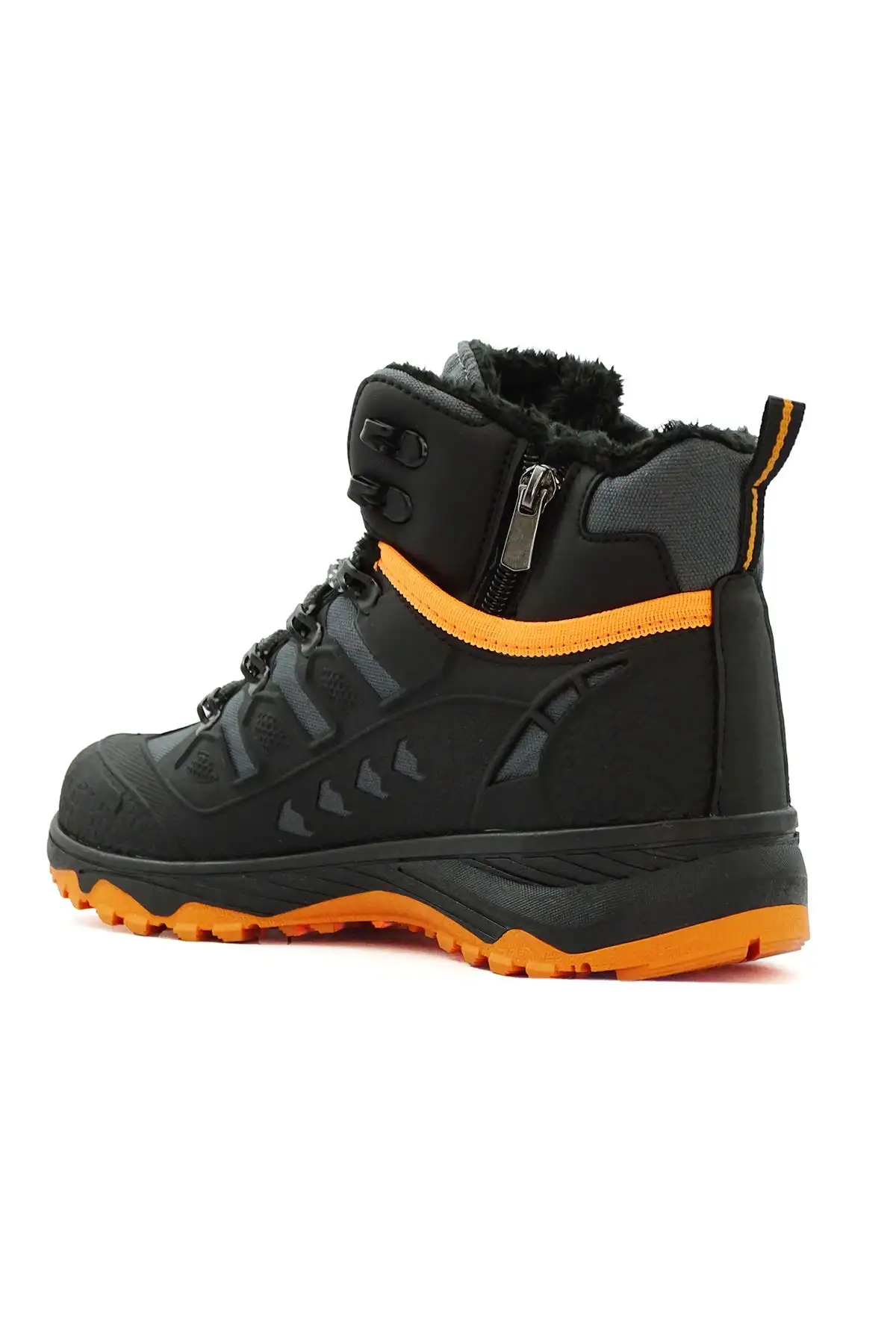 چکمه مردانه نارنجی مشکی ضد آب زیپ دار 8075 - 48 چکمه مردانه نارنجی مشکی ضد آب زیپ دار 8075 - 48