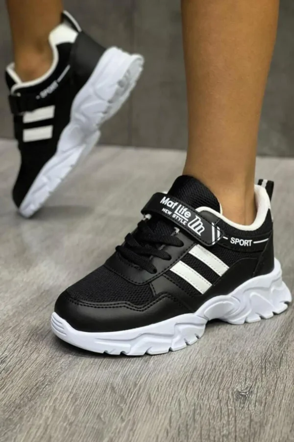 Elastic Velcro Soft Flexible Leatweight Treatable Unisex مشبک کفش ورزشی بچه گانه - 144