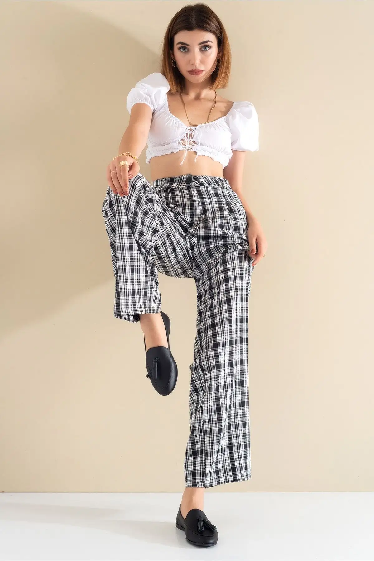 کفش چرم مشکی F04 - 1306