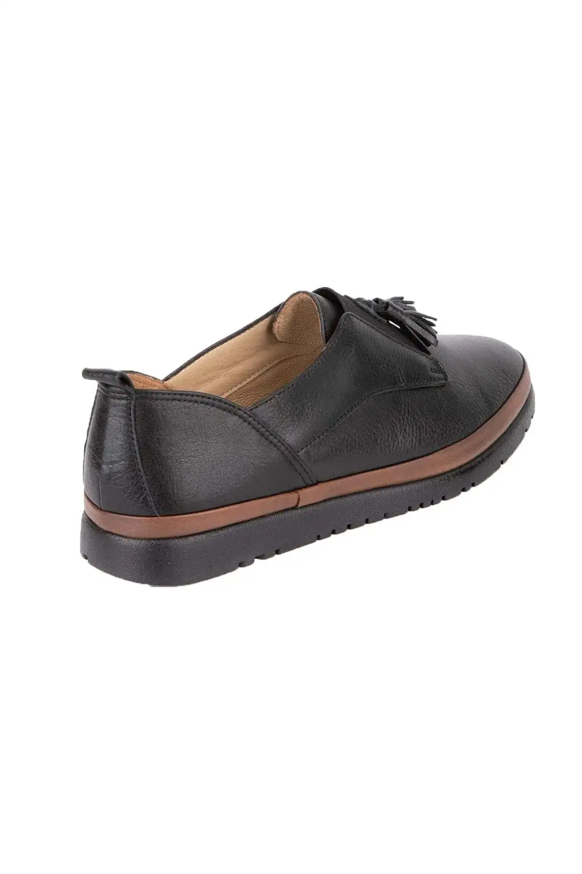 کفش راحتی چرم زنانه مشکی چرم اصل Dp06-4106 - 1321