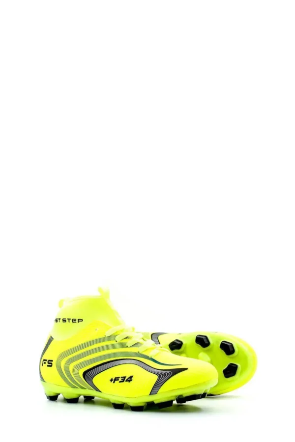 کفش ورزشی فوتبال فسفری زرد بالا جوراب کرامپون Astroturf 930xa034k - 896