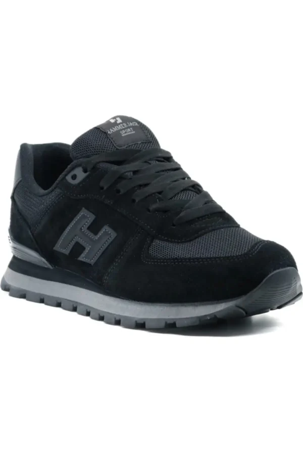کفش اسپرت چرم اصل مشکی Unisex - 730