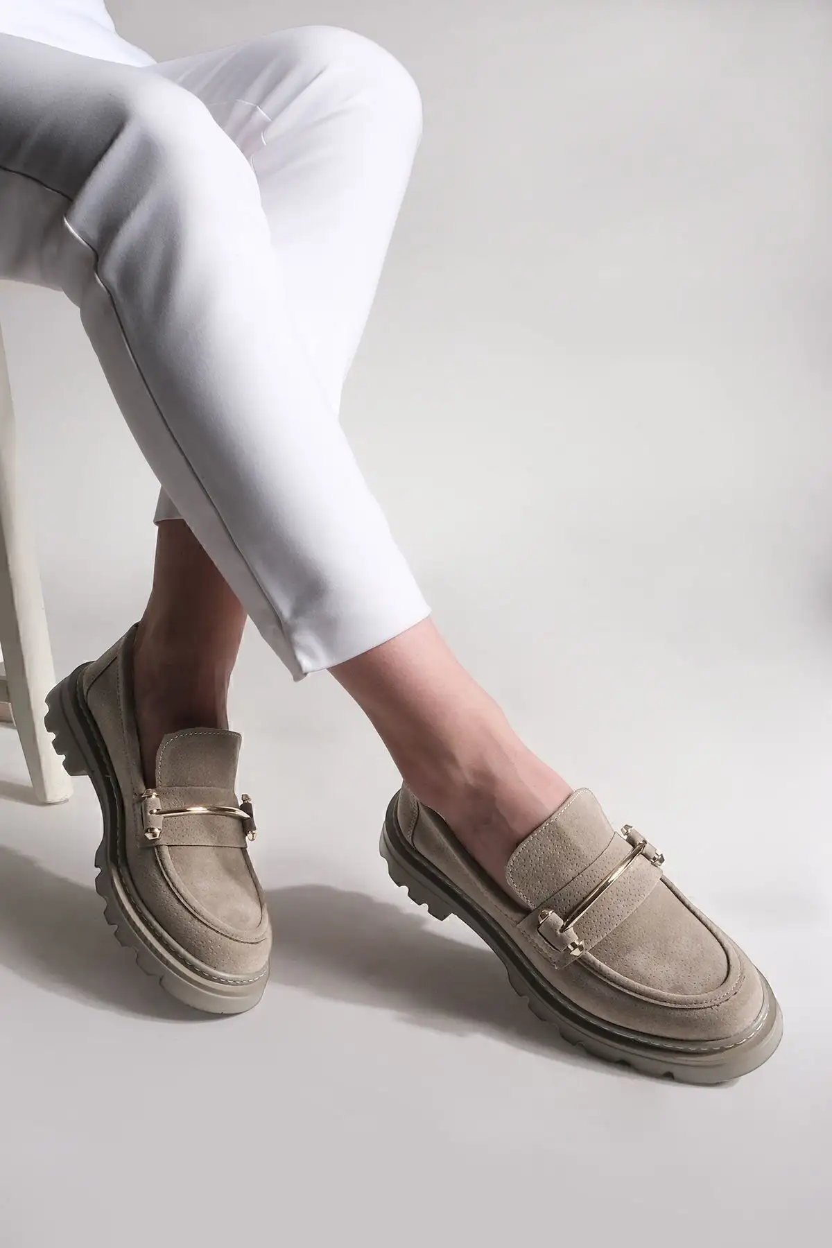 کفش راحتی زنانه زنجیر ضخیم زنجیر زولز مینک - 1276 کفش راحتی زنانه زنجیر ضخیم زنجیر زولز مینک - 1276