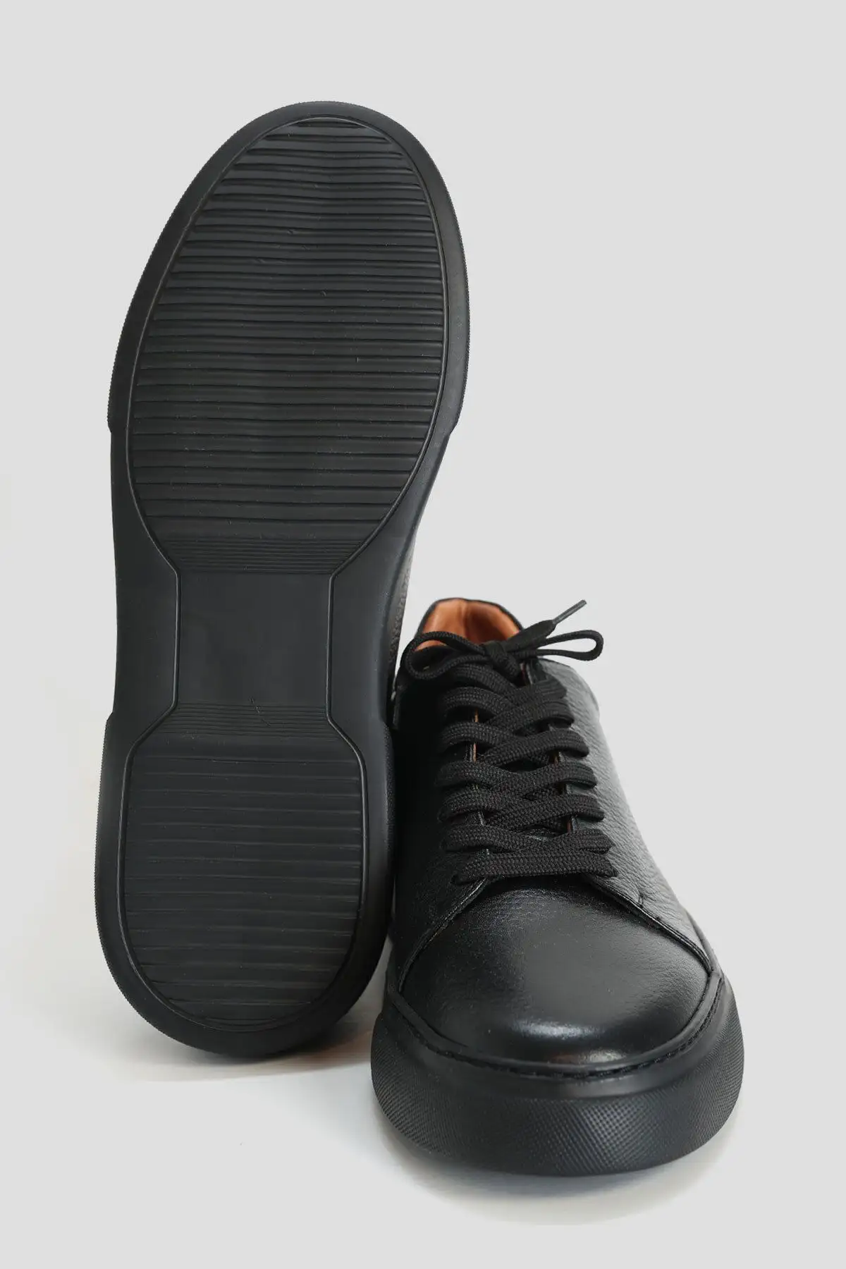 کفش کتانی چرمی مردانه تامی مشکی - 219 کفش کتانی چرمی مردانه تامی مشکی - 219