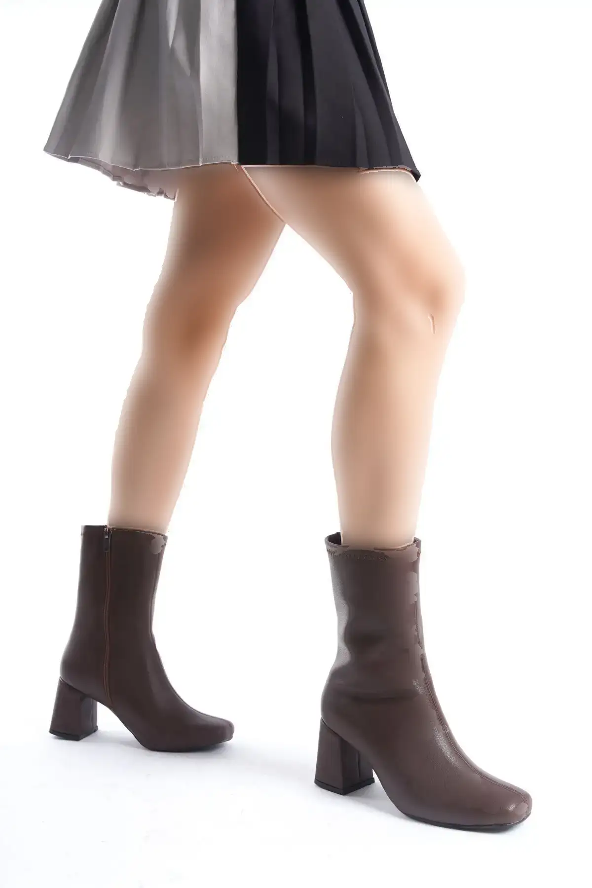 بوت زنانه پاشنه بلند قهوه ای تلخ - 119 بوت زنانه پاشنه بلند قهوه ای تلخ - 119